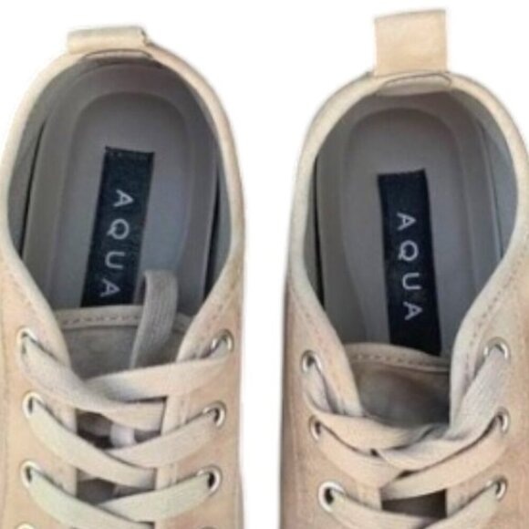 AQUA Women's Piper Suede Platform Sneakers Taupe Size 8.5 - Picture 3 of 14